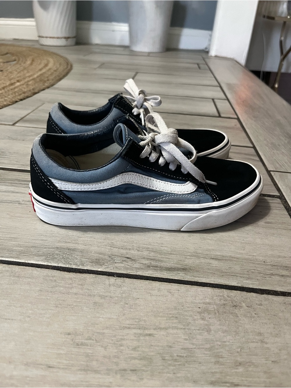 Vans Kids Old Skool Sneakers - Black, Blue & White